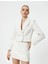 Crop Blazer Ceket Kruvaze Düğmeli Dokulu 1