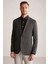 Keten-Yün Karışım Siyah Yazlık Blazer Ceket 1