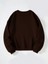 Unisex Bisiklet Yaka Kedi Baskılı Oversize Salaş Kesim Polar Sweatshirt 1