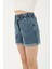 Fashion Friends Pamuklu Yüksek Bel Rahat Kesim Denim Short Bayan Short 24Y0584K1 2