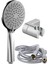 Tekno Trust Duş Başlığı Nilüfer 3 In 1 5 Fonksiyonlu Banyo Duş Başlığı Seti L Mafsal ve 1,5 Metre Örgülü Hortum 1