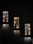 Kahverengi Üçlü Set Ledli Masif Panel Dekoratif Tablo Duvar Süsü Ev Antre Balkon Süsü 36X18CM 4