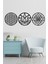 Siyah Yaşam Çiçeği Lotus Çiçeği ve Sri Yantra 3'lü Set Siyah Duvar Tablosu 3 3