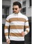 Ht 340011 Çift Renk Erkek Uzun Kol Fermuarlı Dik Yaka Triko Sweater 2