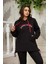 Bezexl Nakışlı Büyük Beden Siyah Sweatshirt 2