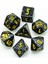 Siyah Sarı Yazı Tipi Stili Poludie Resin Yeni Yazı Tipi Dnd Zar Seti D4~D20 Warhammer Dungeons And Dragons Için Çokyüzlü Zar Rol Yapma Tahta Oyunu Rpg D&d (Yurt Dışından) 1