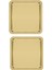 Paslanmaz Çelik Gold Renk Sunum Tepsisi 21 X21 cm Çay Kahve Pasta Tatlı Servis Sunum Tepsisi 2 Adet 1