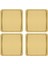 Paslanmaz Çelik Gold Renk Sunum Tepsisi 21 X21 cm Çay Kahve Pasta Tatlı Servis Sunum Tepsisi 4 Adet 1