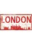 Londra Silüetli Dekoratif Alüminyum Şehir Tabelası - Londra Manzaralı Duvar Dekoru 1
