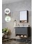 Banyo Karanfil 80 cm Antrasit Lavabolu Banyo Dolabı Aynalı Üst Dolap 1