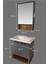 Banyo Karanfil 80 cm Antrasit Lavabolu Banyo Dolabı Aynalı Üst Dolap 3