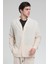 R-3608 Hakim V Yaka Uzun Kol Oversize Keten Karışımlı Gömlek 1