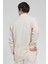 R-3608 Hakim V Yaka Uzun Kol Oversize Keten Karışımlı Gömlek 3