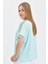 Kadın V Yaka Omzu Kol Ucu Dantelli T-Shirt Mint 4