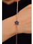 Safir Taşlı Rose Lotus Çiçeği Gümüş Bileklik 3