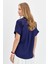 Kadın Önü Tokalı Bluz Lacivert 3
