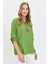 Kadın Açma Yaka Yakası Etnik Nakışlı Gömlek Yeşil 2