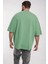 Erkek Açık Yeşil Basic Düz Baskısız Oversize Salas Boyfriend T-Shirt 2