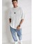 Erkek Free Life Beyaz Bisiklet Yaka Oversize Salas T-Shirt 2