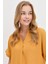 Kadın Yaka Kenarı Taşlı Maroken Gömlek Hardal 2