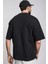 Erkek Siyah Basic Düz Baskısız Oversize Salas Boyfriend T-Shirt 3