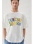 Erkek Dont Say Kabarık Baskı Beyaz Oversize Salas Boyfriend T-Shirt 1
