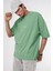 Erkek Dreamer Açık Yeşil Baskılı Oversize Salas Boyfriend T-Shirt 1
