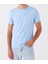 Erkek Mavi Pamuk Bisiklet Yaka Kısa Kollu Tişört 1