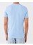 Erkek Mavi Pamuk Bisiklet Yaka Kısa Kollu Tişört 4