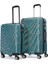 Baskılı Mint Yeşil Wexta WX-300 Baskılı Mint Yeşil Kabin & Orta 2 ' Li Set Valiz 4