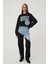 Denim Detaylı Şeritli Pantolon Mavi 1