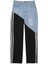 Denim Detaylı Şeritli Pantolon Mavi 2