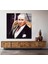 Atatürk Temperli Cam Duvar Tablosu 4