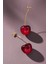 Cherry Uzun Kiraz Altın Kaplama Sallantılı Kadın Küpe 3