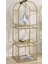 Dekoratif Gold Metal Kitaplık Şeffaf Camlı 3