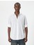 4SAM60054HW 000 Beyaz Erkek Pamuk Dokuma Uzun Kollu Gomlek 2