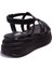 DZA07-1241312C Siyah Günlük Ortopedik Kadın Sandalet 4