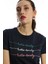 Kadın Hello Lovely Yazı Baskılı T-Shirt Lacivert 3