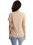Kadin Bisiklet Yaka Baskılı Basic T-Shirt Bej 3