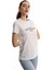 Kadın Baskılı Bisiklet Yaka Regular T-Shirt Beyaz 2