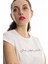 Kadın Bisiklet Yaka Baskılı Crop T-Shirt Beyaz 4