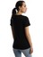 Kadin Bisiklet Yaka Baskılı Basic T-Shirt Siyah 3