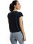 Kadın Bisiklet Yaka Baskılı Crop T-Shirt Lacivert 5
