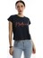 Kadın Nature Yazı Baskılı Crop T-Shirt Lacivert 1