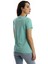 Kadin Bisiklet Yaka Baskılı Basic T-Shirt Turkuaz 4