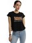 Kadın Pars Desen Baskılı Crop T-Shirt Siyah 2