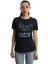 Kadın Good Vibes Only Yazı Baskılı T-Shirt Lacivert 1