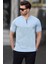 Polo Yaka Tişört Erkekler İçin Mavi Renk %95 Pamuklu Rahat Tasarım 1