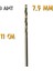Tyson Metal Ahşap Delici Hss Matkap Ucu 7.5 Mm. - 3 Adet 1