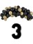 Mini Zincir Balon Seti Siyah-Krom gold+3 34inç Siyah Folyo 30 Adet +Balon Şeridi 1